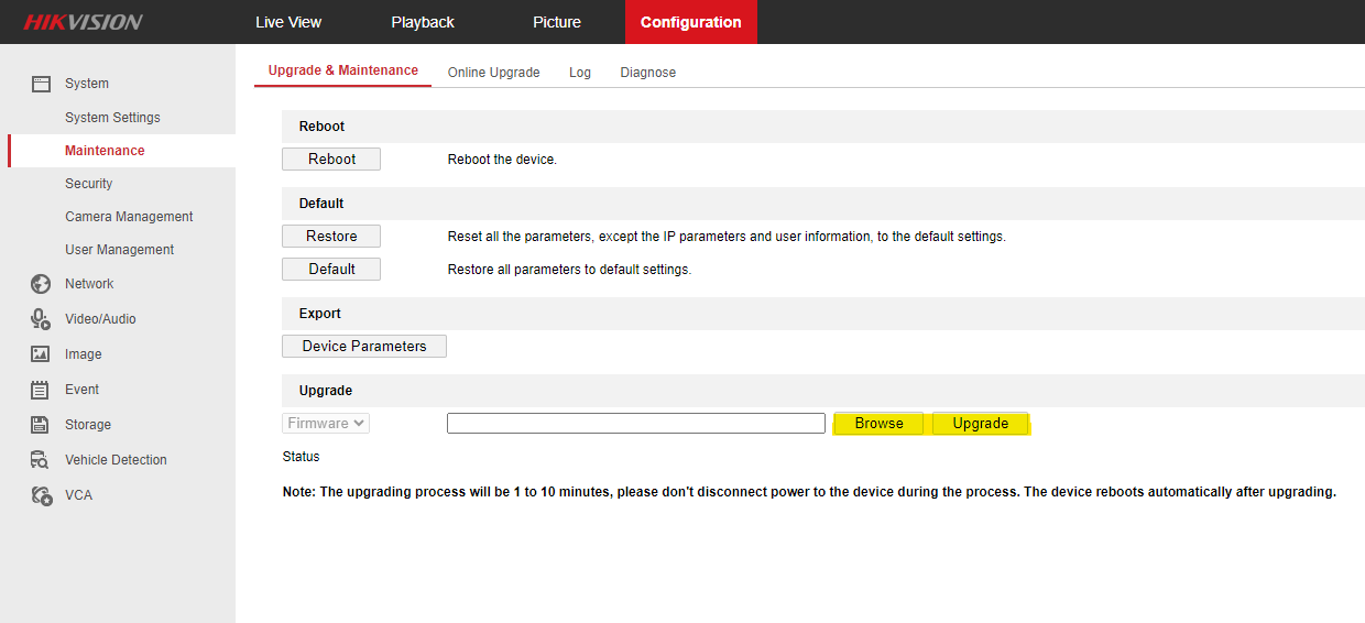 Hikvision default hot sale ip nvr