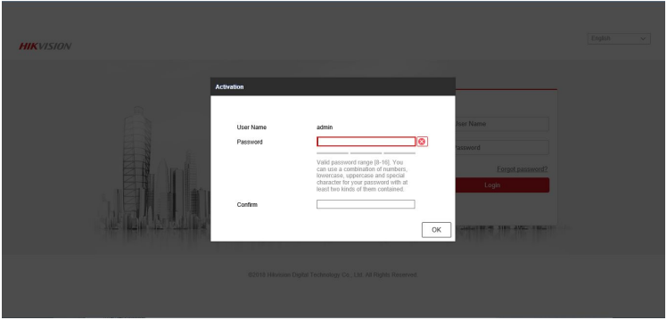Hikvision ip camera activation hot sale code